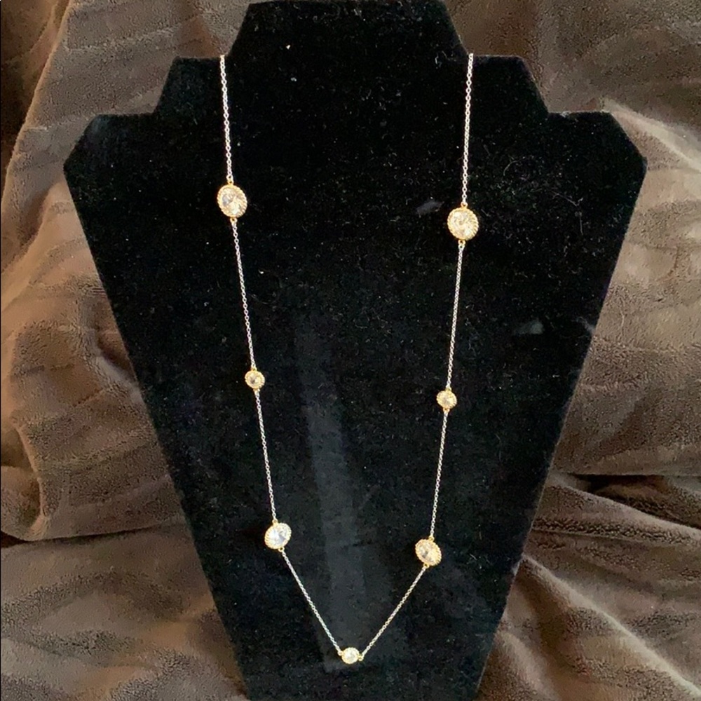 Gold and silver tone Station Necklace